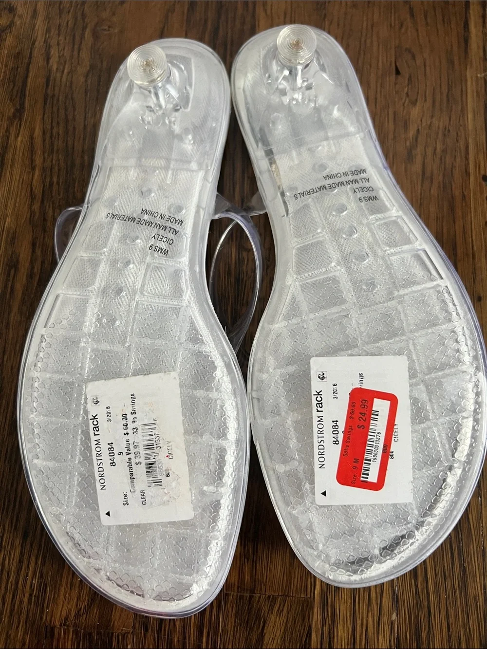 DV by Dolce Vita White Sandals with Clear PVC Straps